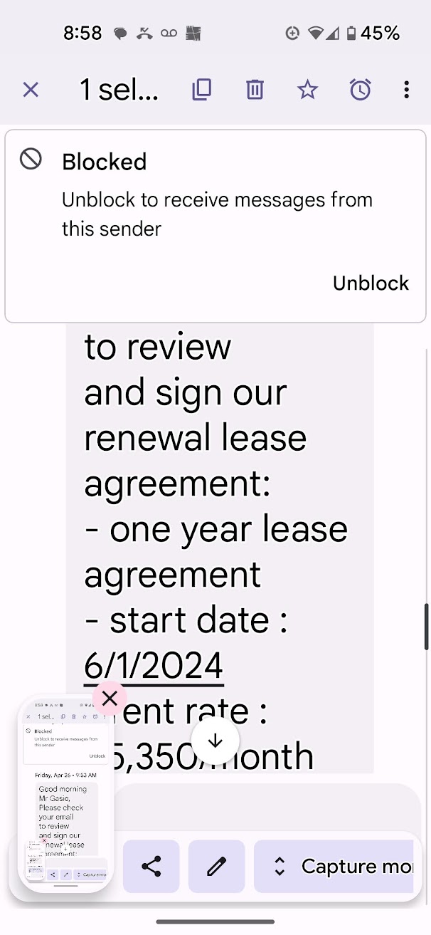 Text indicates 1-year lease falsely starting June 1